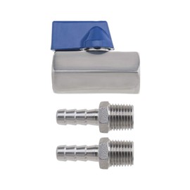 EMSea 1/4 Inch Stainless Steel Ball Valve Mini Style Connector NPT Female X Male Shut-Off Valve 8mm