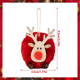Pack of 12 Christmas Tree Pendants, Christmas Pendants, Elk Decoration, Felt Wood, Christmas Decoration Children for Party Decoration