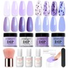 AZUREBEAUTY Purple Twilight Bloom Dip Powder Nail Kit Starter with