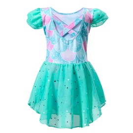 Tutu. kk Girls Ballet Leotards with Sparkly Glitter Skirted Toddler Ballerina Outfit Crisscross Back Dance Dress Mermaid 18-24 Months