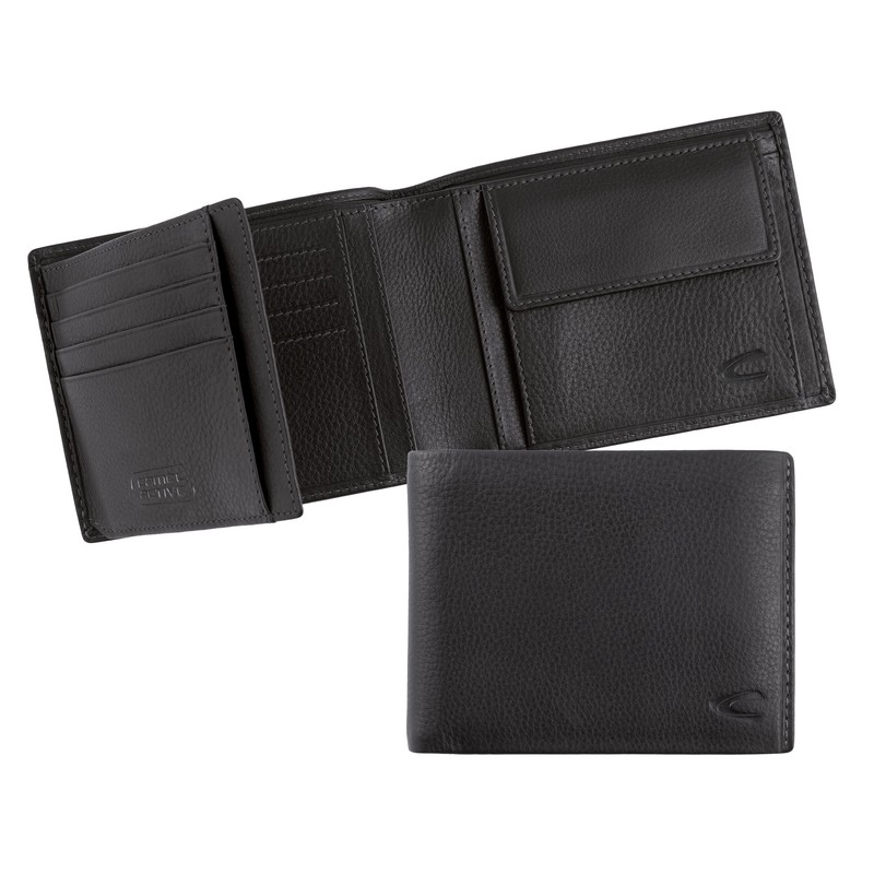 camel active Atlanta Herren Geldbörse Querformat RFID Leder Mittelgroß Schwarz