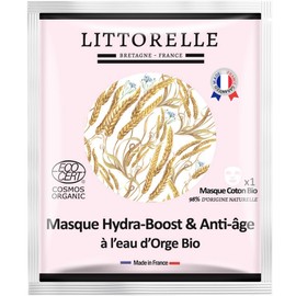 Littorelle – Hydra-Boost Anti-Aging Mask, Certified Organic - Anti-Aging Mask from Organic Cotton - Made in France - Moisturizing Face Care for Soft Skin - 98,5% Natural Ingredients