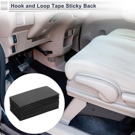 RATCHROLL 10 Pcs Universal Hook and Loop Tape Adhesive Back Double Sided Sticky-Back Home Office Phone Mount Adhesive Tape 1.57" x 3.15" Black