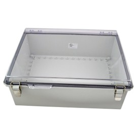BUD Industries PTQ-11068-C IP 67 PC 10 Percent Fiberglass Hinged Enclosure 11.81" L x 5.91" W x 15.75" H, Gray, Grey
