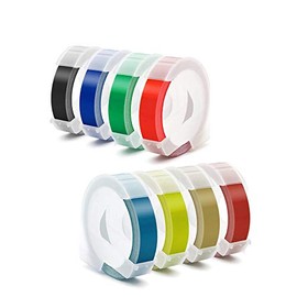 Label Maker Tape Compatible with Dymo Embossing Label Maker, 1/2''x 9.8' Colorful 3D Plastic Office Mate II Tape Compatible with Dymo Embossing 35800