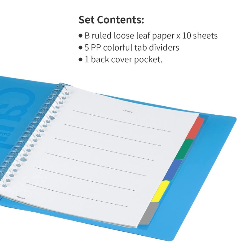 KOKUYO 5 Subject Spiral Notebook, Campus B5 Refillable Journal with