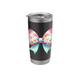 Bow Coquette Ribbon Happy Easter Day Bunny Stainless Steel Insulated Tumbler