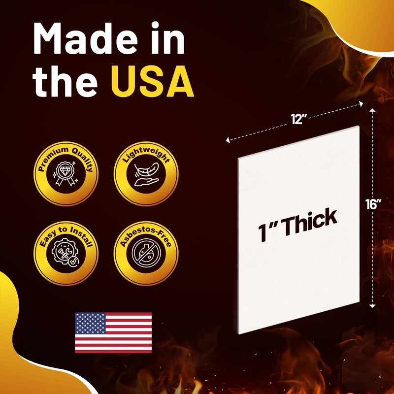 Lynn Manufacturing 1” Thick 12" x 16" 2300F Smoke Free