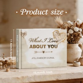 Artmag What I Love About You Journal, A Fill-in Memory Journal Gifts for Couples, Her and Him Anniversary Christmas Stocking Stuffer (Beige)