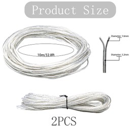 Neikafan Pack of 2 10 m Transparent PVC Flexible Cable 2 Core Cable 12 V Transparent Stranded Cable PVC Flexible Flat Cable for Installation of Household Appliances with Low Power Consumption