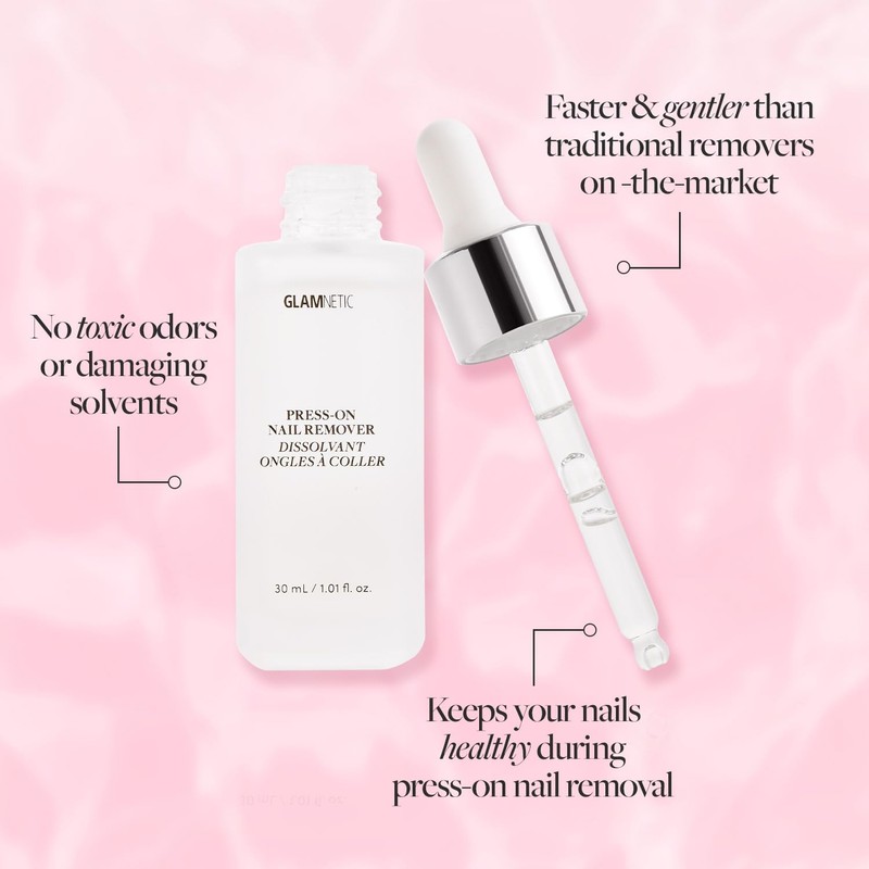 Glamanetic Press-On Nail Remover | Odorless Acetone-free Gentle serum for