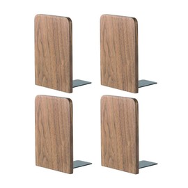 Muso Wood Wood Bookends, 8*13cm (Pack of 2 Pairs) (Walnut)