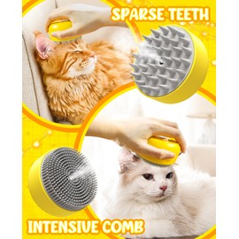 Cat Steam Brush for Shedding Cat Gifts for Cat Lovers Women, Replaceable Steamy Pet Grooming Brush with Release Button and Tank for Indoor Long and Short Hair Dogs and Cats