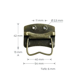 HMF 6497 Vintage Furniture Handles Metal Furniture Handles | Pack of 2 | 54 x 55 mm | Bronze