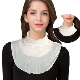 Buffydeer 100% Silk Neck Warmer, Neck Cover, Scarf, UV Protection, Sun Protection, Tulle Net, Stylish, Goods, Neck Silk, UV Protection, Women's, Respect for the Aged Day, Birthday, Gift, white