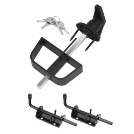 Quality Life Shed Door T-Handle Lock Latch Kit 4-3/4" Stem 4 Keys, 6in Spring Loaded Gate Pin Bolt Latch, Shed Barn Coop Storage Door T-Lock Set - 1 Lock+2 Latch