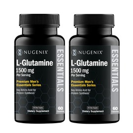 Nugenix Nugenix Essentials L-Glutamine, 1500mg 100% Botanical L-Glutamine Amino Acid, Protein Synthesis, Supports Cellular Function, 120 Capsules