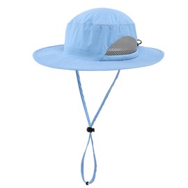 LLmoway Kids Fishing Hat Boys Girls Sun Protection Bucket Hat Lightweight Quick Dry Aqua Blue 3-8