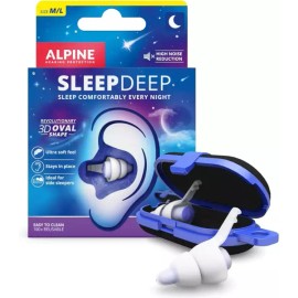 Alpine 알파인 슬립딥 수면 및 집중력을 위한 부드러운 이어 플러그 새로운 3D 타원형 소음 감소 젤 27dB 측면 [S + M/L] Alpine Sleepdeep Soft Earplugs for Sleep and Focus, New 3D Oval Noise Reduction Gel 27dB Side [S + M/L]