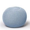 Urban Lifestyle Round Knit Pouf - Hand Woven Cotton, Light
