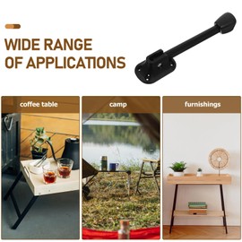 OSALADI 4pcs Metal Coffee Table Legs Desk Anti-slip Legs Iron Folding Legs Bench Legs Sofa Legs Furniture Legs for Sofa Couch Dresser Black 19.00X4 00x3.00Cm