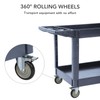 Service Cart 2-Shelf, Storage Handle, 500 lbs Capacity, for Warehouse/Garage/Cleaning/Manufacturing，45"