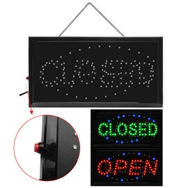 Boshen Led Open Signs Decor for Business Mart Shop Store Bar Cafe Barber ATM Now Open Sign Display On/Off Switch + Chain (2 in 1 Open Closed)
