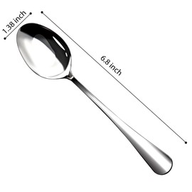 12 Pieces Heavy Duty Teaspoons Set,6.8" Tea Spoons Silverware,Food Grade Stainless Steel teaspoons,Small Spoons for Home, Kitchen, Restaurant,Mirror Polished and Dishwasher Safe