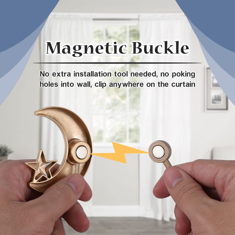 Dalababa 1 Pair Magnetic Curtain Tiebacks Drape Tie Backs Creative
