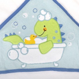 Baby Hooded Towel and Washcloth Set for Infant, Toddler Boys and Girls 6-12 Months (Refreshed Rex)