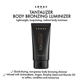 LORAC LORAC Tantalizer Body Bronzing Luminizer, Travel Size | Bronzing Lotion | Full Body Bronzer, Antioxidant Infused, Cruelty Free, Gluten Free, Vegan