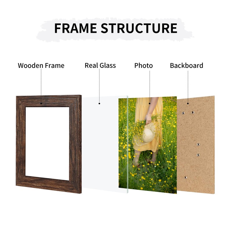 ccdcc 5x7 Collage Picture Frames Set of 2, Rustic Wooden