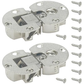 2 PCS 90 Degree Page Turning Axis Cabinet Door Hidden Hinges with Installation Screws