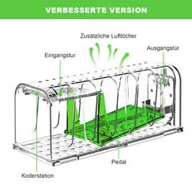Elezenioc Live Trap for Mouse, Mouse Trap, Set of 2, Animal-Friendly Hygienic Mouse Trap, Professional Box Trap, Live Traps, Mice, No Contact with Mice, with Air Holes, Easy to Use