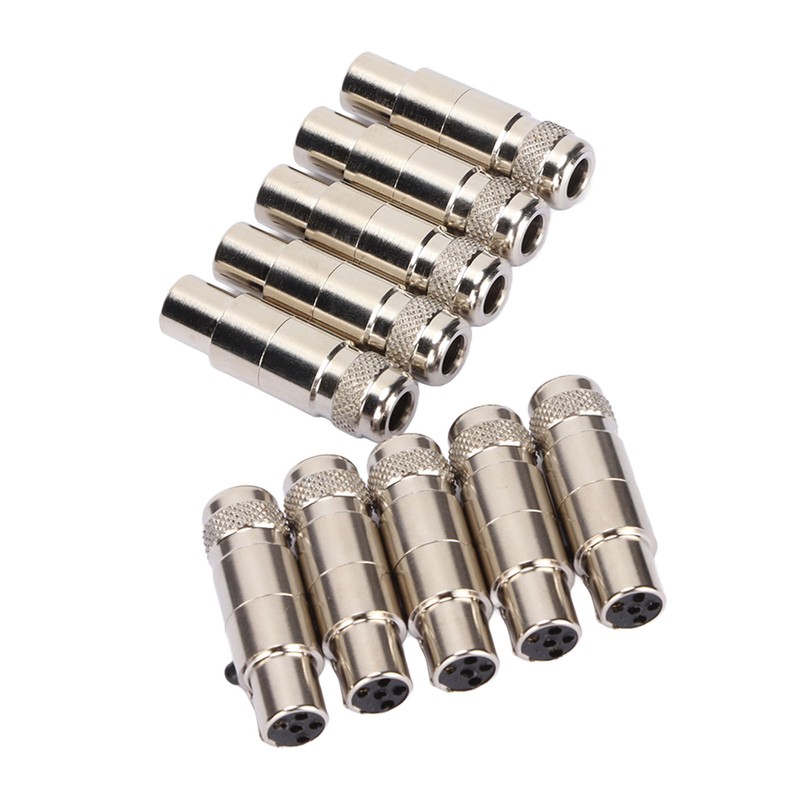 10pcs 5 Pin XLR Female Adaptor Mini Metal XLR Female