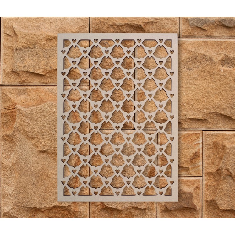 Lattice Panel with a Heart Decorative Design MDF Home &