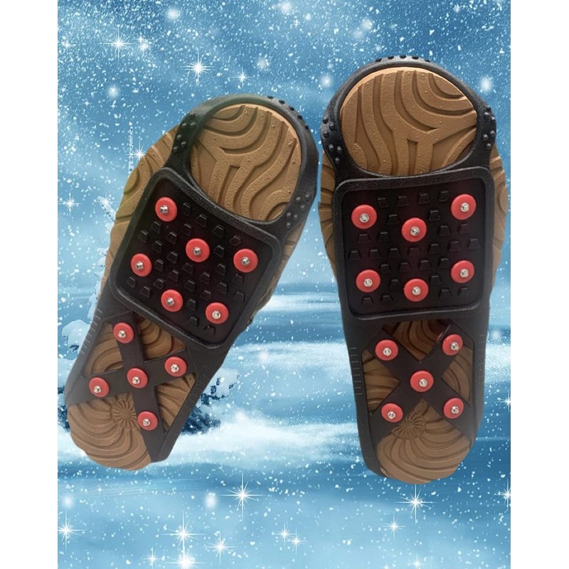 Snow and Ice Grips, Spikes, Anti Slip, Crampon Cleats Overshoe,