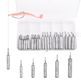 30pcs Fishing Weights Sinkers Lead Pencil Drop Shot Weights Kit Skinny Lead Drop Shot Rig Rotating Weight Fishing Tackle 5g 7g 10g 12.5g 15g