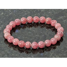 ELEDORO Discover Luxury Genuine AAA Grade Rhodochrosite Gemstone Beads Stretch Bracelet 8 mm - Exclusive Jewellery for Style and Elegance!, Gemstone, Rhodochrosite