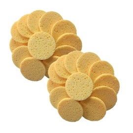 Beavorty Beauty Makeup Sponge Tips 20pcs Skin-friendly Makeup Remover Pads Cotton Pads for Face Cleaning Round Pads Sponge Cushion Gentle Exfoliating Safe for Daily Use