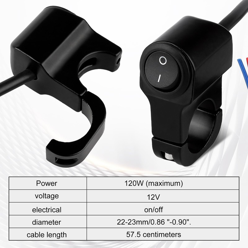 SOLLON 12 V Motorcycle Switch Handlebar 22 mm Motorcycle Switch