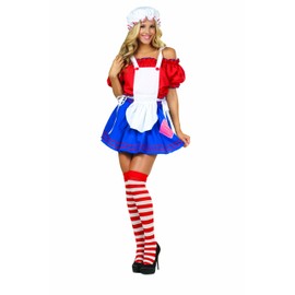 RG Costumes Women's Sexy Rag Doll, Red, White/Blue, Large/8-10