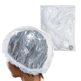 BTH-001 Shower Cap, Hair Cap, Disposable, 10 Pieces, For Baths, Hair Dyes, Treatments, Waterproof, Transparent, For Adults, Hotels, Esthetics, Beauty Salons, Sparkling and Puffy Round