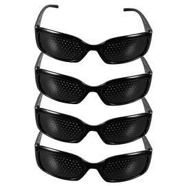 NIYANGLE 4 Piezas Gafas Con Agujero Estenopeico Escudo De Ojos De Pinhole Corrector De Ojos Gafas Eyes Care Gafas Ocluder Oftalmic Eye Gafas De Protección Ocular Anti Fatiga Resina