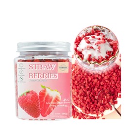Freeze Dried Strawberries Pieces | (7.05 oz/200g) sealed package | Sweet and crispy | Gluten-free snack, perfect for baking, yogurt bowls, and smoothie bowls.Freeze-dried Strawberry Crunch