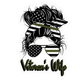 Veteran's Wife Sticker Decal for Wall, Laptop, Cell, Truck Sticker for Windows, Cars, Trucks 5" Inch