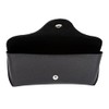 PASTL Eyeglasses Sunglasses Case Black PU Leather Semi-Hard Case Snap