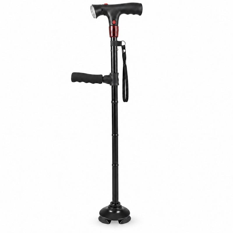 Collapsible Telescopic Folding Cane Elder Cane LED Walking Trusty Sticks