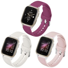Sankel 3 Pack Compatible for Garmin Venu Sq 2 Bands,Women 20mm Soft Silicone Sport Replacement Strap Wristband for Garmin Venu/Venu Sq/Venu Sq 2 Music,Vivomove HR,Vivoactive 3,Garmin Move Luxe/Style