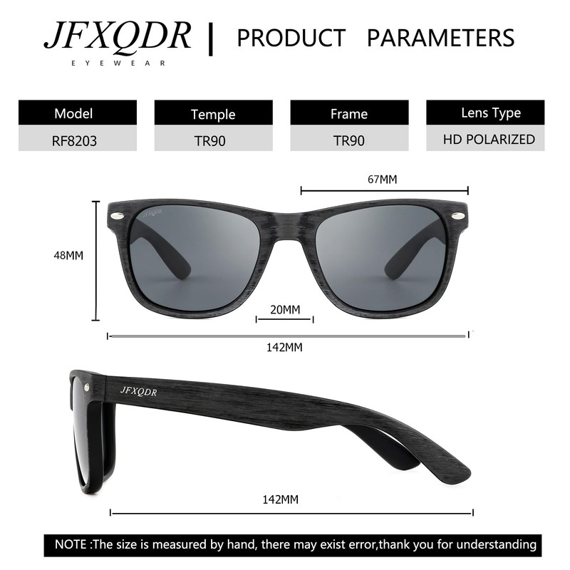JFXQDR 2 Pack Imitation Wood Polarized Sunglasses for Men and